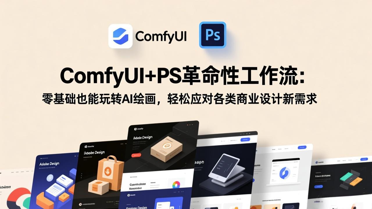 （17512期）ComfyUI+PS革命性工作流：零基础也能玩转AI绘画，轻松应对各类商业设计新需求网创吧-网创项目资源站-副业项目-创业项目-搞钱项目网创吧