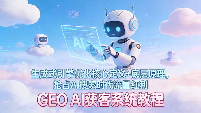 （17604期）GEO AI获客系统教程：生成式引擎优化核心定义+底层原理，抢占AI搜索时代流量红利网创吧-网创项目资源站-副业项目-创业项目-搞钱项目网创吧