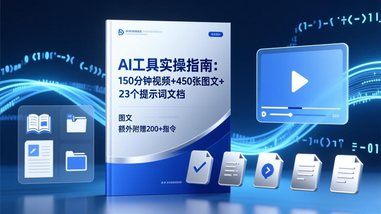 (17504期)AI工具实操指南:150分钟视频+450张图文+23个提示词文档,额外附赠200+指令网创吧-网创项目资源站-副业项目-创业项目-搞钱项目网创吧