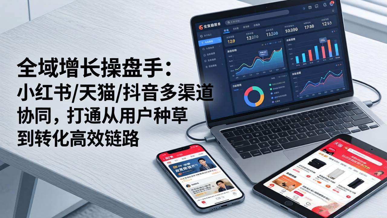（17605期）全域增长操盘手：小红书/天猫/抖音多渠道协同，打通从用户种草到转化高效链路网创吧-网创项目资源站-副业项目-创业项目-搞钱项目网创吧