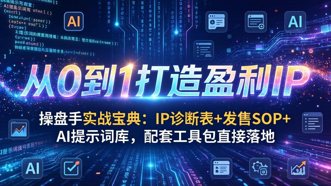 （17593期）操盘手实战宝典：IP诊断表+发售SOP+AI提示词库，配套工具包直接落地，从0到1打造盈利IP网创吧-网创项目资源站-副业项目-创业项目-搞钱项目网创吧
