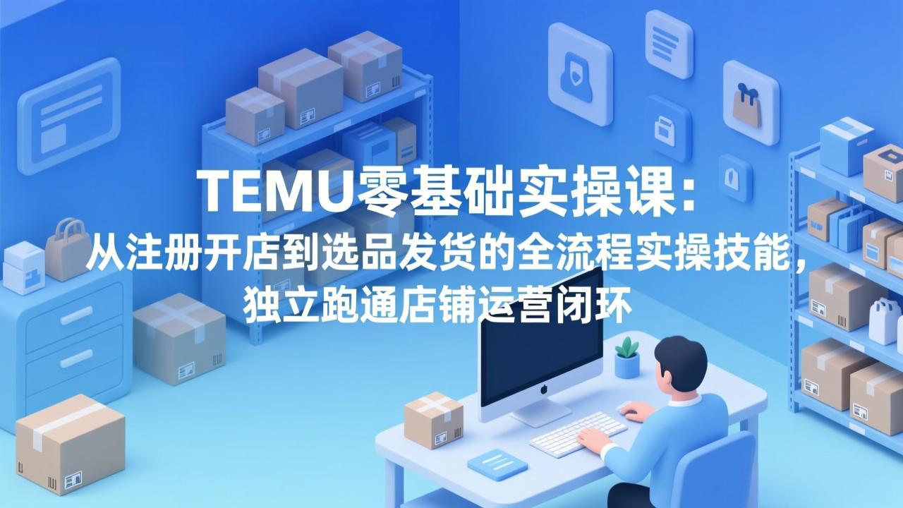 （17568期）TEMU零基础实操课：从注册开店到选品发货的全流程实操技能，独立跑通店铺运营闭环网创吧-网创项目资源站-副业项目-创业项目-搞钱项目网创吧