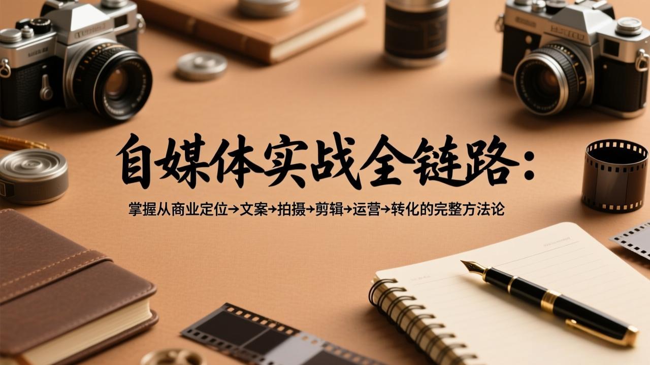 （17586期）自媒体实战全链路：掌握从商业定位→文案→拍摄→剪辑→运营→转化的完整方法论网创吧-网创项目资源站-副业项目-创业项目-搞钱项目网创吧