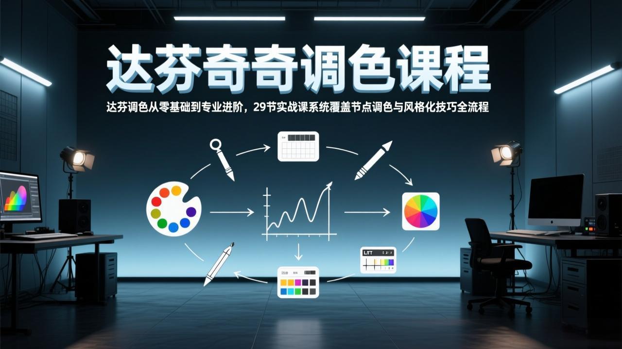（17484期）达芬奇调色从零基础到专业进阶，29节实战课系统覆盖节点调色与风格化技巧全流程网创吧-网创项目资源站-副业项目-创业项目-搞钱项目网创吧