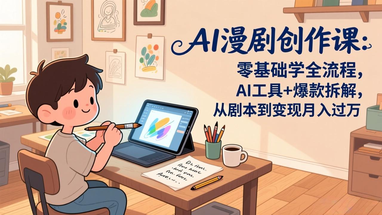 (17519期)AI漫剧创作课:零基础学全流程,AI工具+爆款拆解,从剧本到变现月入过万网创吧-网创项目资源站-副业项目-创业项目-搞钱项目网创吧