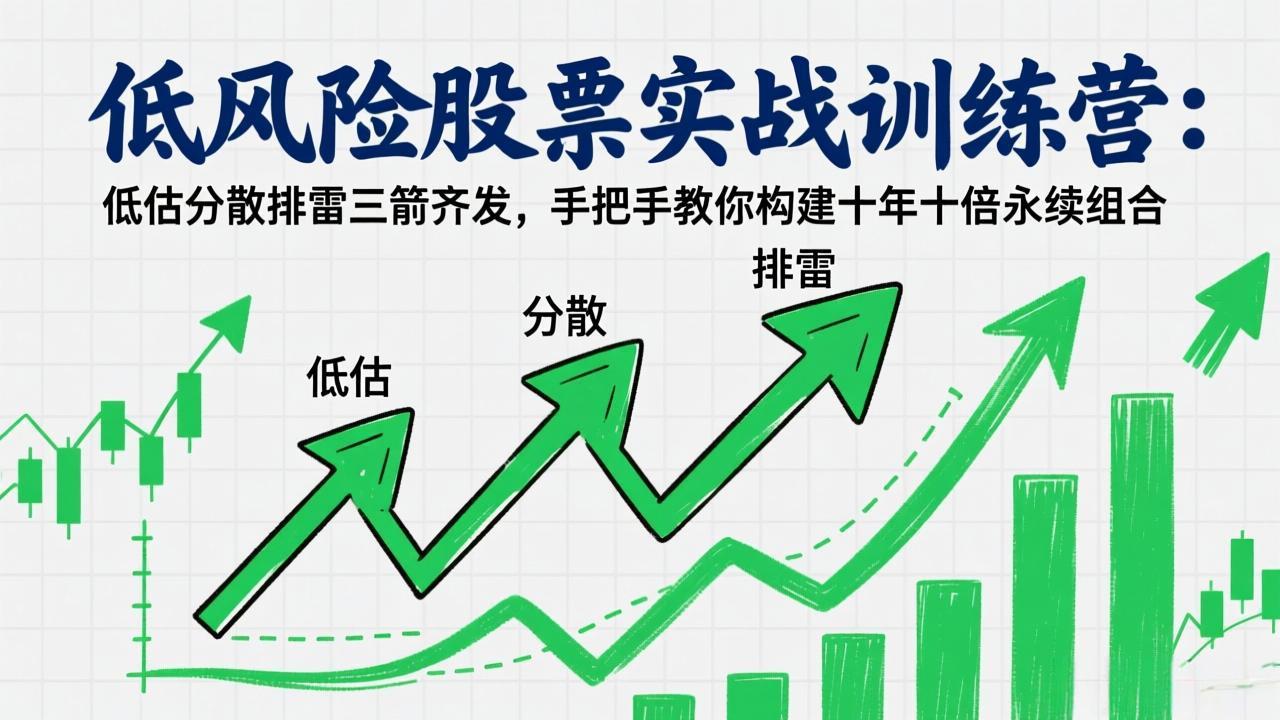 （17487期）低风险股票实战训练营：低估分散排雷三箭齐发，手把手教你构建十年十倍永续组合网创吧-网创项目资源站-副业项目-创业项目-搞钱项目网创吧