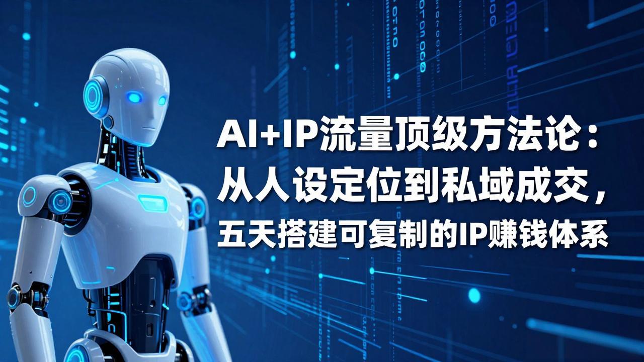 （17521期）AI+IP顶级方法论：从人设定位到私域成交，五天搭建可复制的IP赚钱体系网创吧-网创项目资源站-副业项目-创业项目-搞钱项目网创吧
