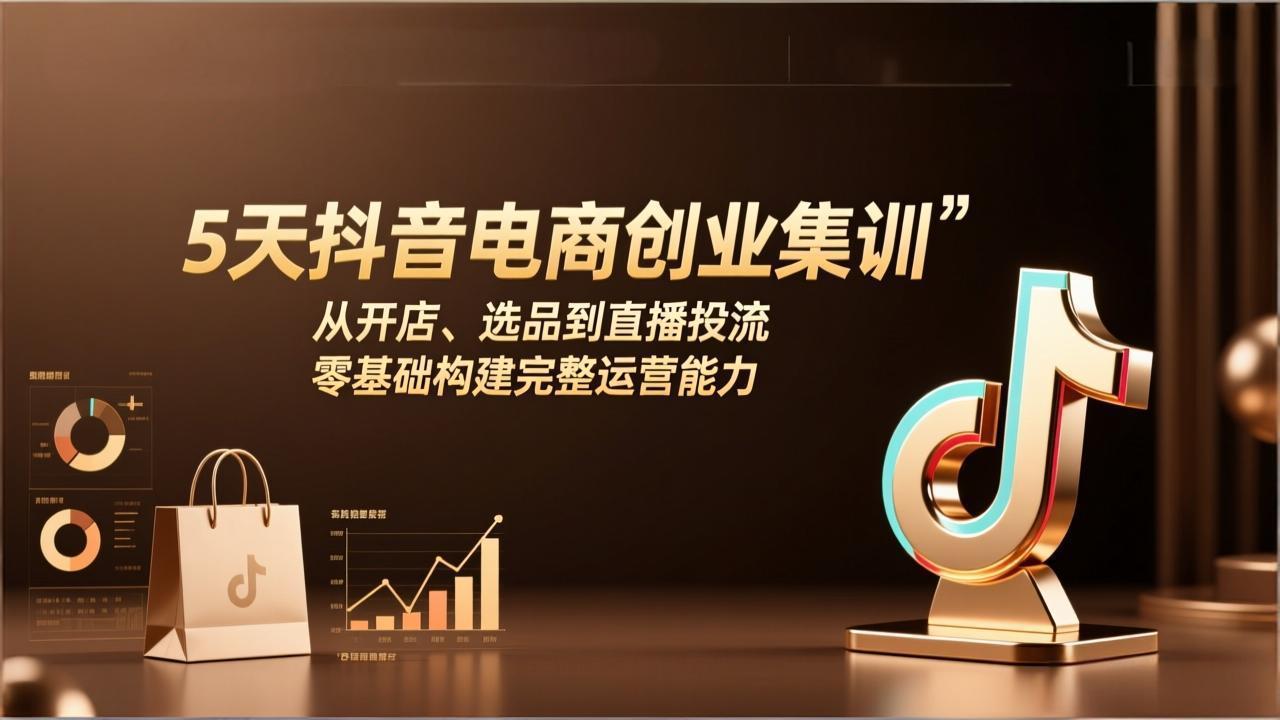 （17544期）5天抖音电商创业集训：从开店、选品到直播投流，零基础构建完整运营能力网创吧-网创项目资源站-副业项目-创业项目-搞钱项目网创吧