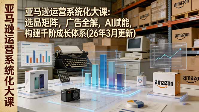 （17622期）亚马逊运营系统化大课：选品矩阵，广告全解，AI赋能，构建千阶成长体系(26年3月更新)网创吧-网创项目资源站-副业项目-创业项目-搞钱项目网创吧