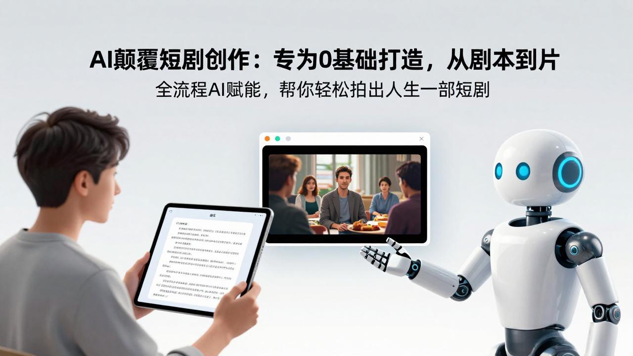 （17564期）AI颠覆短剧创作：专为0基础打造，从剧本到成片全流程AI赋能，帮你轻松拍出人生第一部短剧网创吧-网创项目资源站-副业项目-创业项目-搞钱项目网创吧