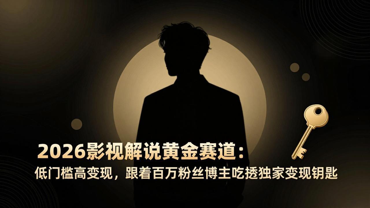 （17721期）2026影视解说黄金赛道：低门槛高变现，跟着百万粉丝博主吃透独家变现钥匙网创吧-网创项目资源站-副业项目-创业项目-搞钱项目网创吧