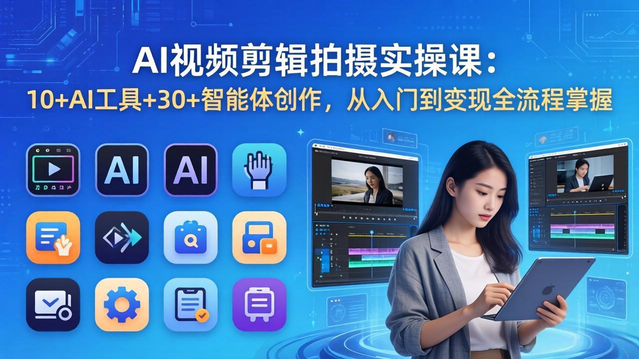 （17818期）AI 视频剪辑拍摄实操课：10+AI工具+30+智能体创作，从入门到变现全流程掌握网创吧-网创项目资源站-副业项目-创业项目-搞钱项目网创吧