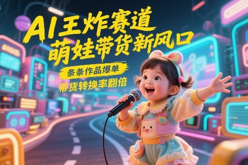 AI王炸赛道,萌娃带货新风口,条条作品爆单,带货转换率翻倍,核心逻辑拆解网创吧-网创项目资源站-副业项目-创业项目-搞钱项目网创吧