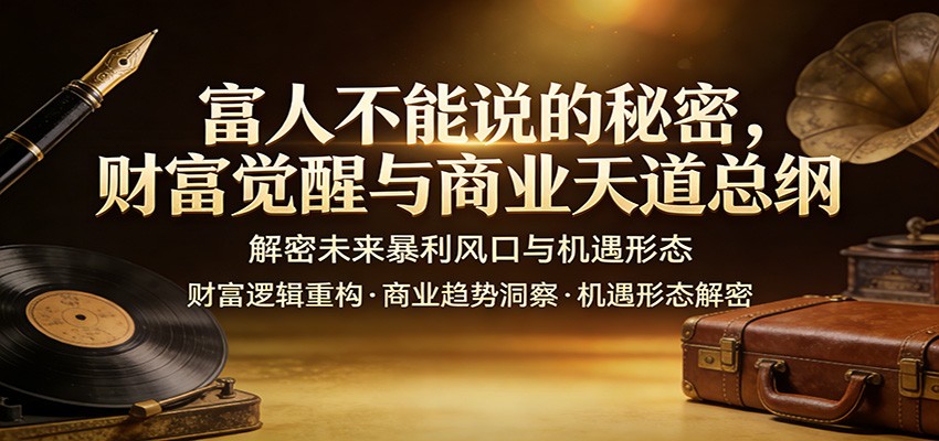 富人不能说的秘密，财富觉醒与商业天道总纲，解密未来暴利风口与机遇形态网创吧-网创项目资源站-副业项目-创业项目-搞钱项目网创吧