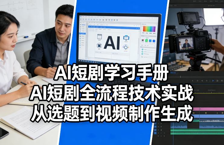 AI短剧学习手册，AI短剧全流程技术实战，从选题到视频制作生成网创吧-网创项目资源站-副业项目-创业项目-搞钱项目网创吧