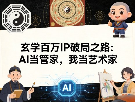 玄学百万IP破局之路：AI当管家，我当艺术家网创吧-网创项目资源站-副业项目-创业项目-搞钱项目网创吧