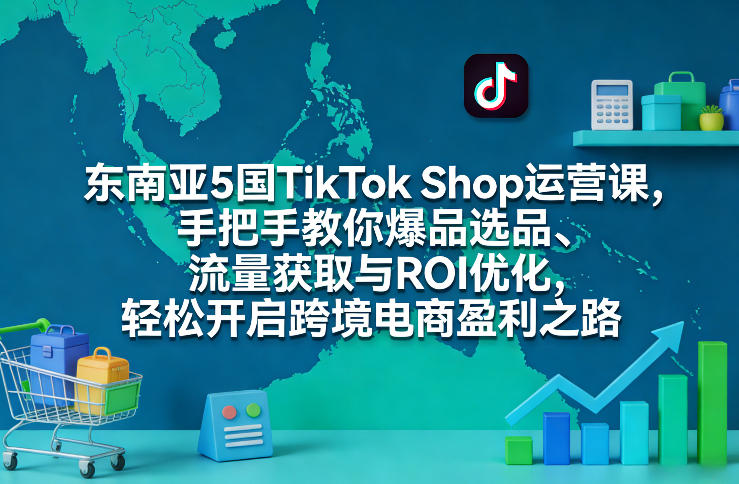 东南亚5国TikTok Shop运营课,手把手教你爆品选品、流量获取与ROI优化,轻松开启跨境电商盈利之路网创吧-网创项目资源站-副业项目-创业项目-搞钱项目网创吧