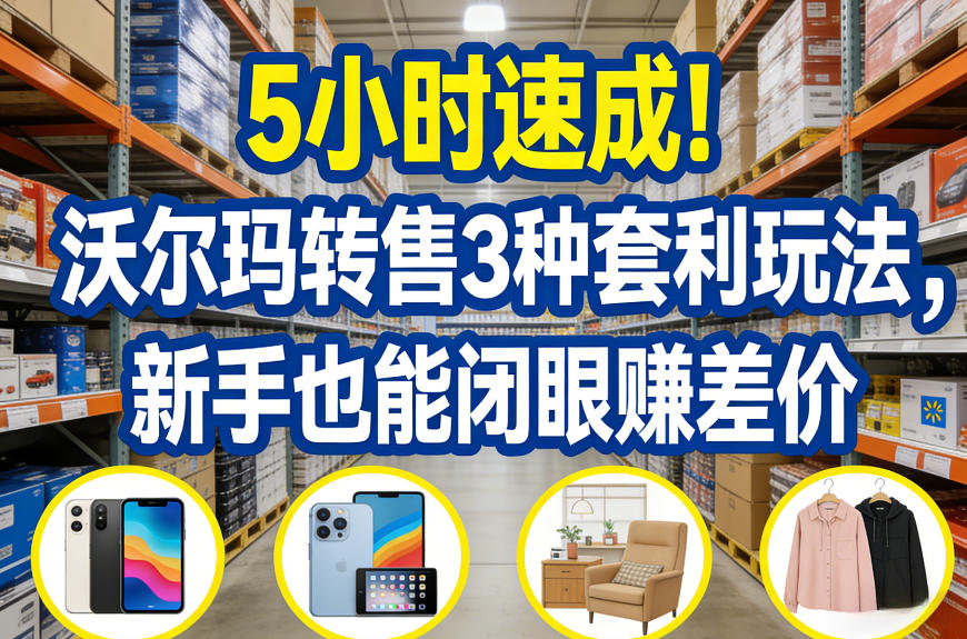 5小时速成!沃尔玛转售3种套利玩法,新手也能闭眼賺差价网创吧-网创项目资源站-副业项目-创业项目-搞钱项目网创吧