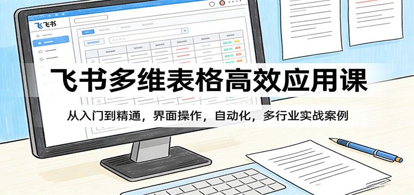 飞书多维表格高效应用课：从入门到精通，界面操作，自动化，多行业实战案例网创吧-网创项目资源站-副业项目-创业项目-搞钱项目网创吧