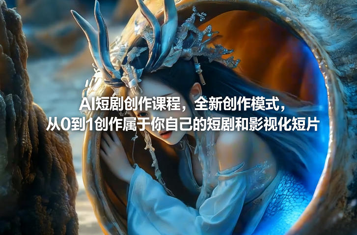 AI短剧创作课程，全新创作模式，从0到1创作属于你自己的短剧和影视化短片网创吧-网创项目资源站-副业项目-创业项目-搞钱项目网创吧