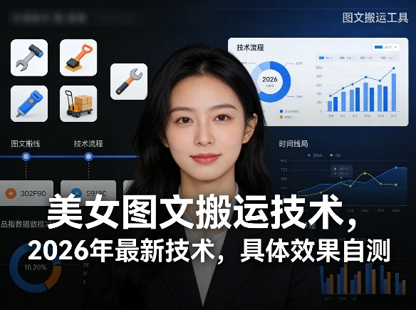 美女图文搬运技术，2026年最新技术，具体效果自测网创吧-网创项目资源站-副业项目-创业项目-搞钱项目网创吧