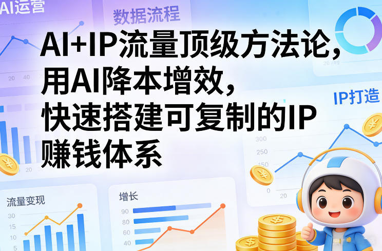 AI+IP流量顶级方法论，用AI降本增效，快速搭建可复制的IP賺钱体系网创吧-网创项目资源站-副业项目-创业项目-搞钱项目网创吧