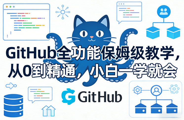 GitHub全功能保姆级教学，从0到精通，小白一学就会网创吧-网创项目资源站-副业项目-创业项目-搞钱项目网创吧