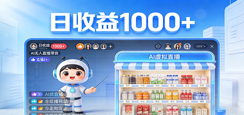 不用露脸不用说话,24小时自动卖货赚钱,全天自动直播,收益看得见网创吧-网创项目资源站-副业项目-创业项目-搞钱项目网创吧