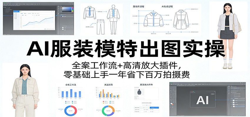 AI服装模特出图实操：全案工作流+ 高清放大插件，零基础上手一年省下百万拍摄费网创吧-网创项目资源站-副业项目-创业项目-搞钱项目网创吧