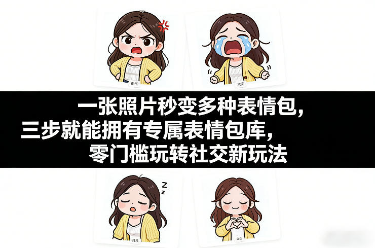 一张照片秒变多种表情包,三步就能拥有专属表情包库,零门槛玩转社交新玩法【文档】网创吧-网创项目资源站-副业项目-创业项目-搞钱项目网创吧