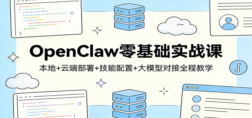 OpenClaw零基础实战课：本地+云端部署+技能配置+大模型对接全程教学网创吧-网创项目资源站-副业项目-创业项目-搞钱项目网创吧