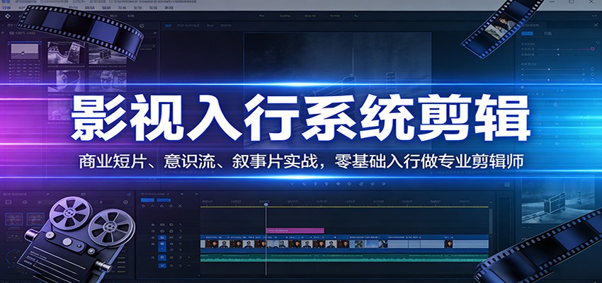 影视系统剪辑，商业短片、意识流、叙事片实战，零基础入行做专业剪辑师网创吧-网创项目资源站-副业项目-创业项目-搞钱项目网创吧
