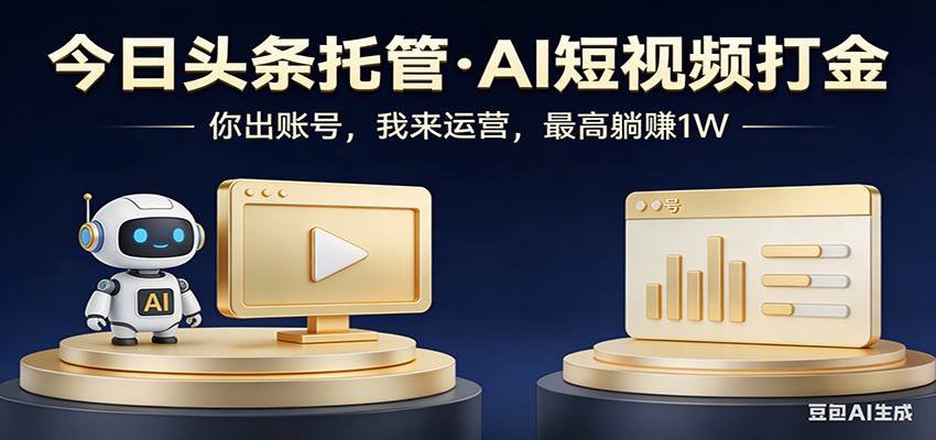 头条号AI托管，我提供作品，你提供账号，每天5分钟发布，小白躺赚3000+网创吧-网创项目资源站-副业项目-创业项目-搞钱项目网创吧