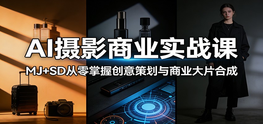 AI摄影商业实战课：MJ+SD从零掌握创意策划与商业大片合成网创吧-网创项目资源站-副业项目-创业项目-搞钱项目网创吧