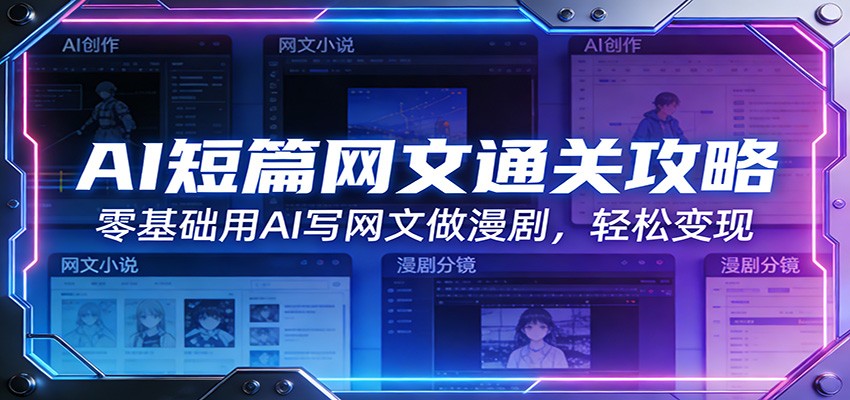 AI短篇网文通关攻略：零基础用AI写网文做漫剧，轻松变现网创吧-网创项目资源站-副业项目-创业项目-搞钱项目网创吧