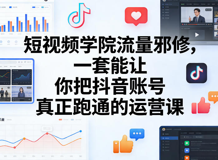 短视频学院流量邪修,一套能让你把抖音账号真正跑通的运营课网创吧-网创项目资源站-副业项目-创业项目-搞钱项目网创吧