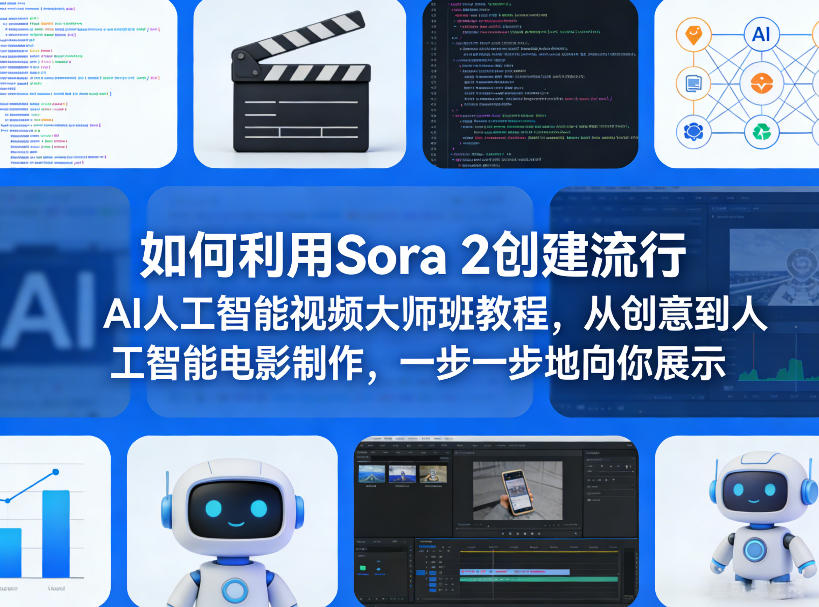 如何利用Sora 2创建流行AI人工智能视频大师班教程，从创意到人工智能电影制作，一步一步地向你展示网创吧-网创项目资源站-副业项目-创业项目-搞钱项目网创吧
